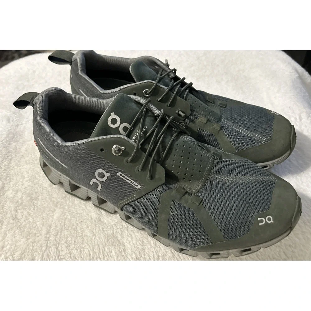 On Cloud 6 Running Shoes Olive Moss Men's Waterproof 8.5 - Picture 2 of 9